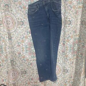 light Blue Women’s Embroidered baggy jeans